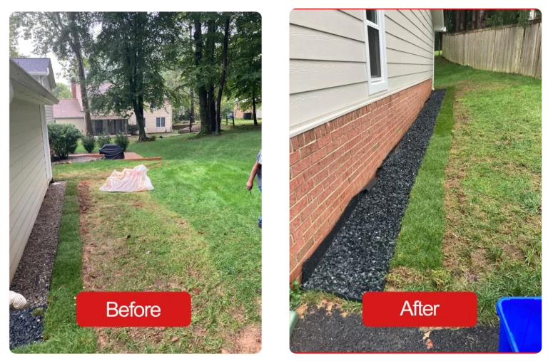 French drain project by CnC Home Improvement LLC